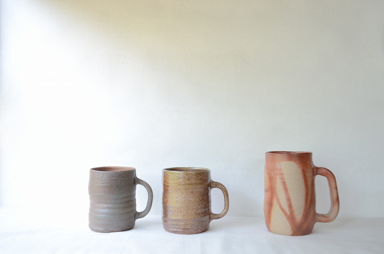 火襷ビアジョッキ（高力芳照）　ビアジョッキ小（高力芳照）