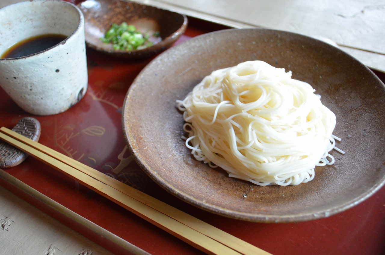 備前皿　Yoshiteru Takariki　－そうめん－