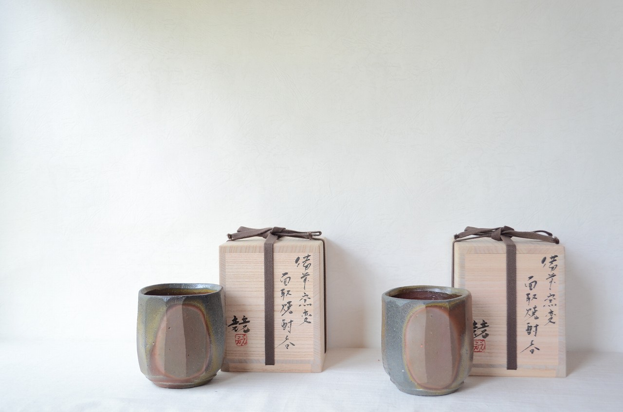窯変面取焼酎呑（伊勢崎競）