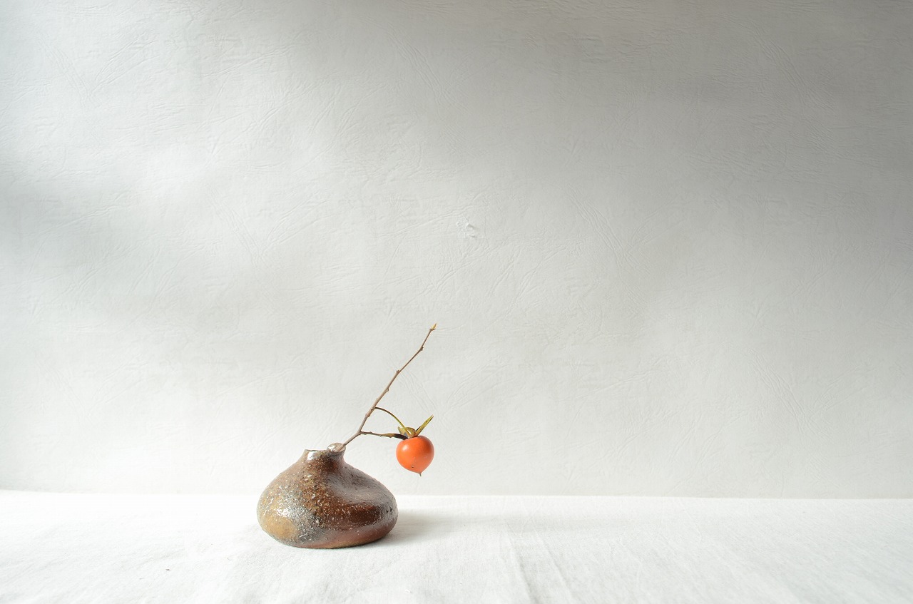 備前ちび花器　Takahiro Hosokawa　－老爺柿－