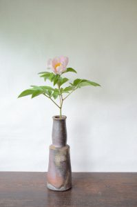 備前砧花入　Ko Fujiwara　－芍薬－
