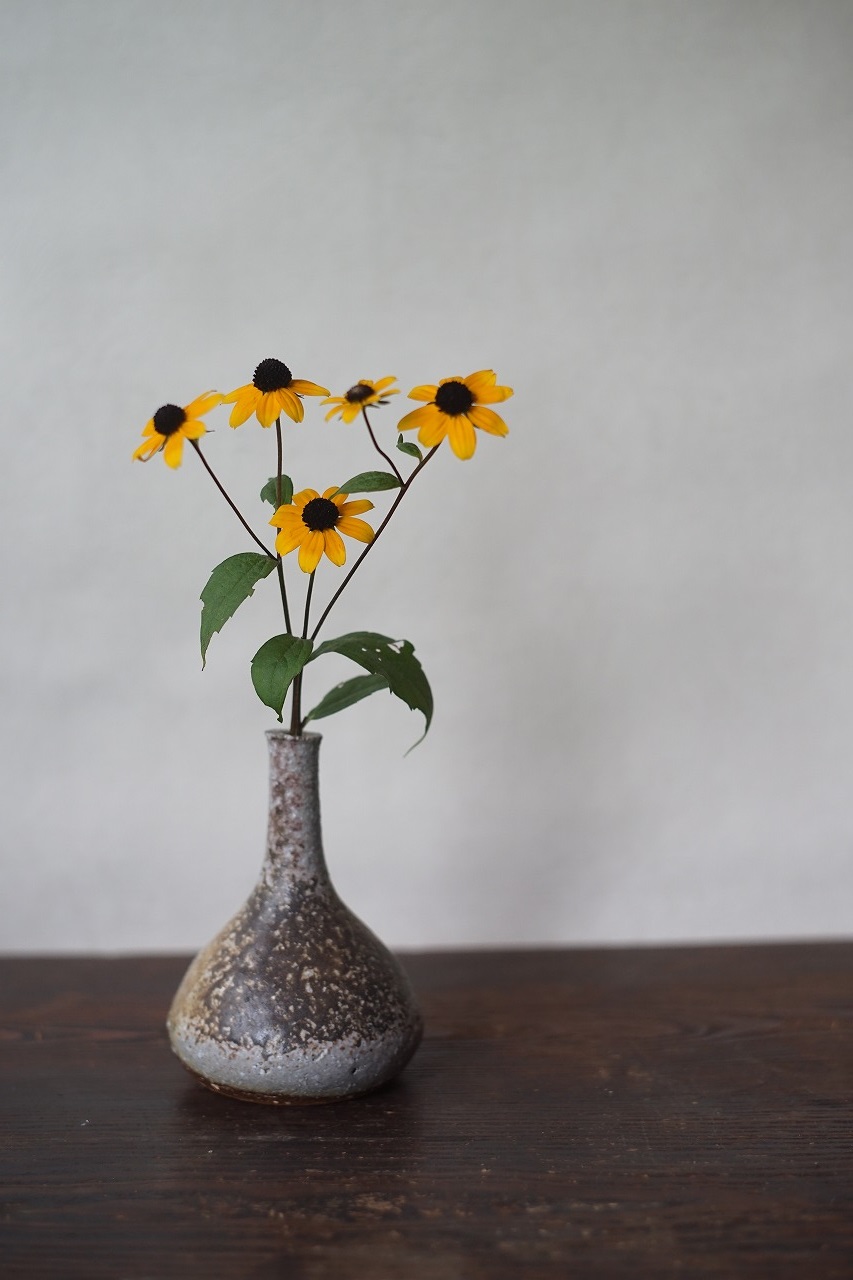 備前細口花入　Takahiro Hosokawa　－ルドベキア－