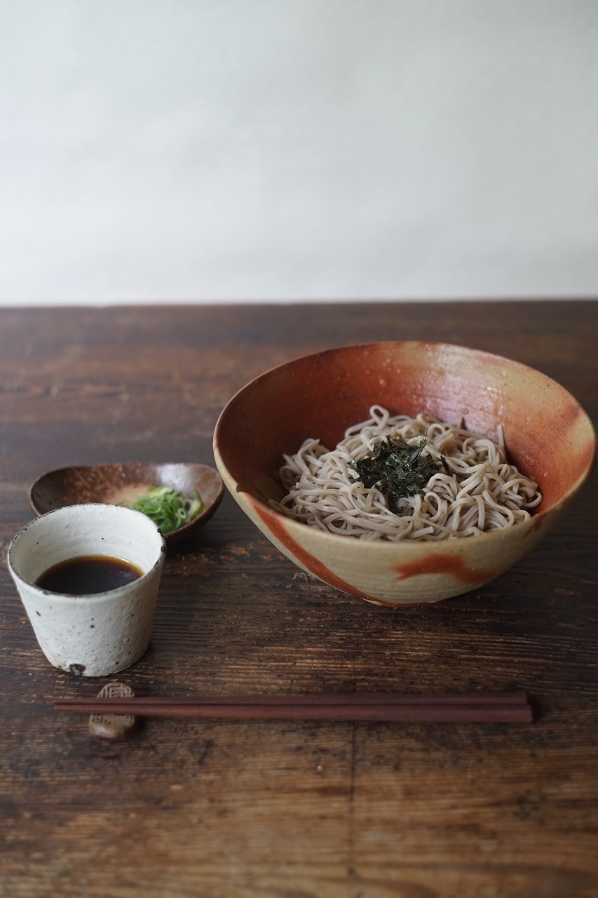 備前火襷どんぶり　Yoshiteru Takariki　－ざる蕎麦－　