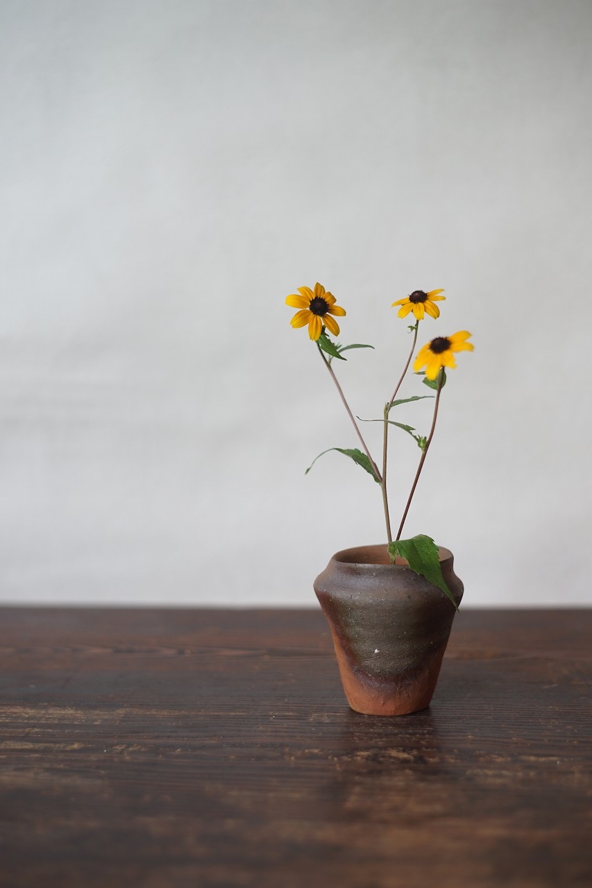 備前小壺　Yoshiteru Takariki　－ルドベキア－