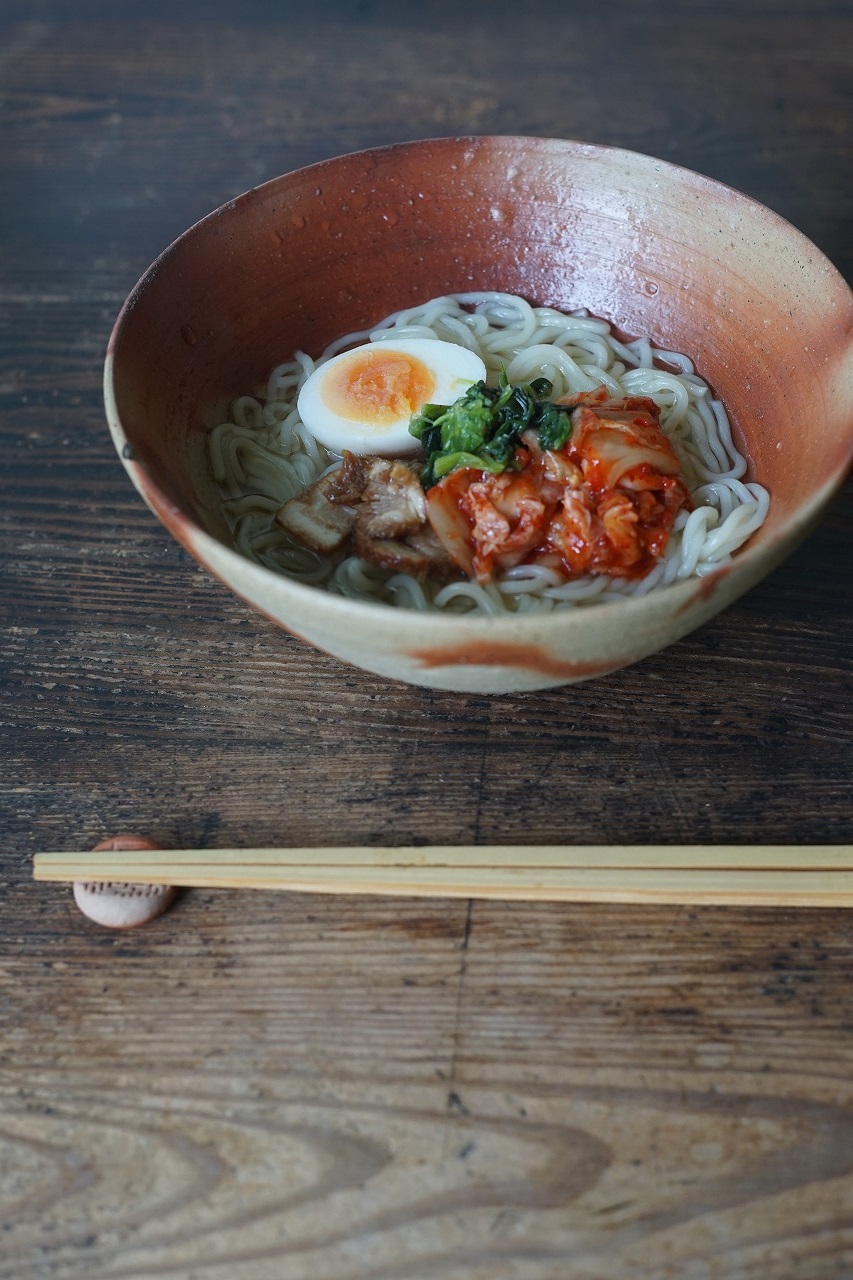 備前火襷どんぶり　Yoshiteru Takariki　－盛岡風冷麺－