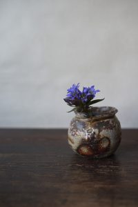 備前灰被り小壺　Takahiro Hosokawa　ー竜胆ー