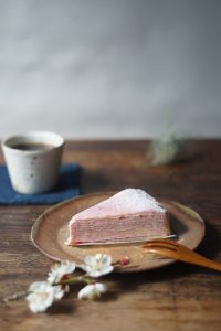 備前平小皿　Takahiro Hosokawa　ーいちごミルクレープー