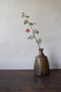 備前面取一輪花入　So Isezaki　－緋合歓－