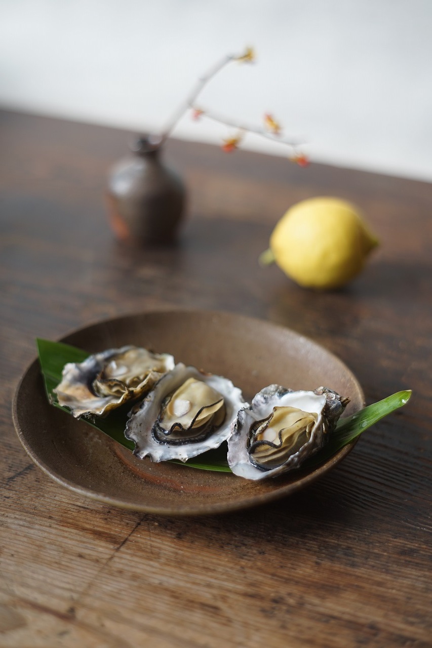 備前皿　Yoshiteru Takariki　ー牡蠣ー