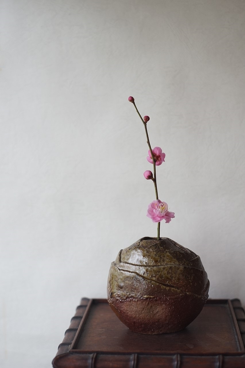 備前花入　Takuma Watanabe　ー紅梅ー