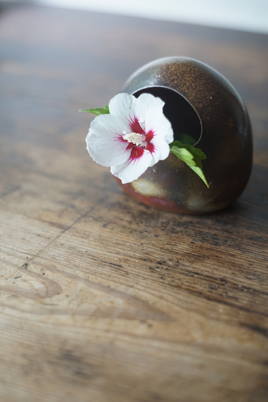 備前一輪花入　So Isezaki　－宗旦木槿－