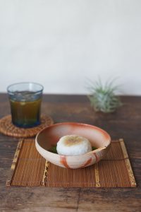 備前火襷小鉢　Yoshiteru Takariki　－粗搗き大福－