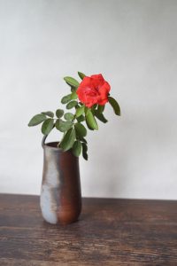 備前手付花入　Sin Isezaki　－蔓薔薇－