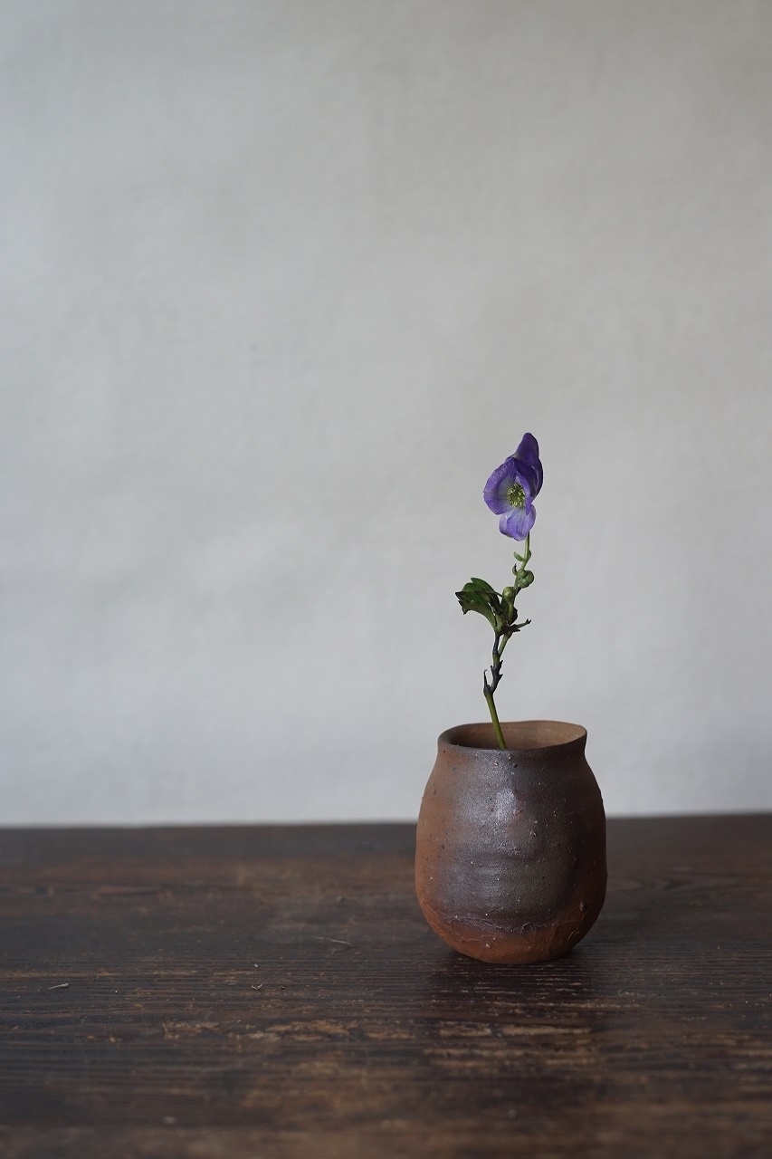 備前小壷　Yoshiteru Takariki　－鳥兜－