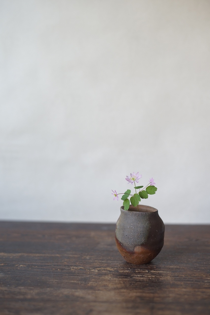 備前小壷　Yoshiteru Takariki　－梅花唐松－