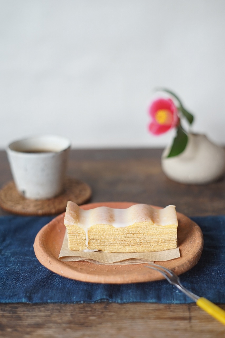 備前しらふ平皿　Takahiro Hosokawa　－バームクーヘン－