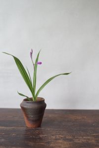備前小壷　Yoshiteru Takariki　－紫蘭－