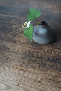 備前平花入　Takahiro Hosokawa　－蕺草－