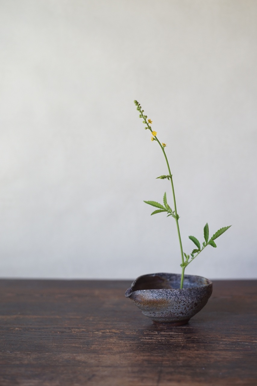 備前窯変ゆら片口　QuietHouse　－銀水引－