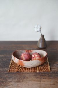 備前自然練込沓鉢　Naoki Yokoyama　ー無花果ー