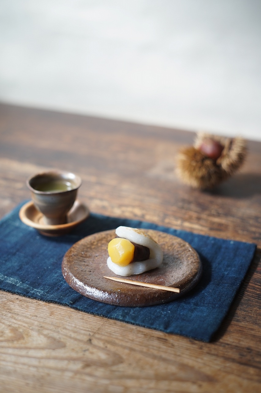 備前陶板　Yoshiteru Takariki　－栗餅－