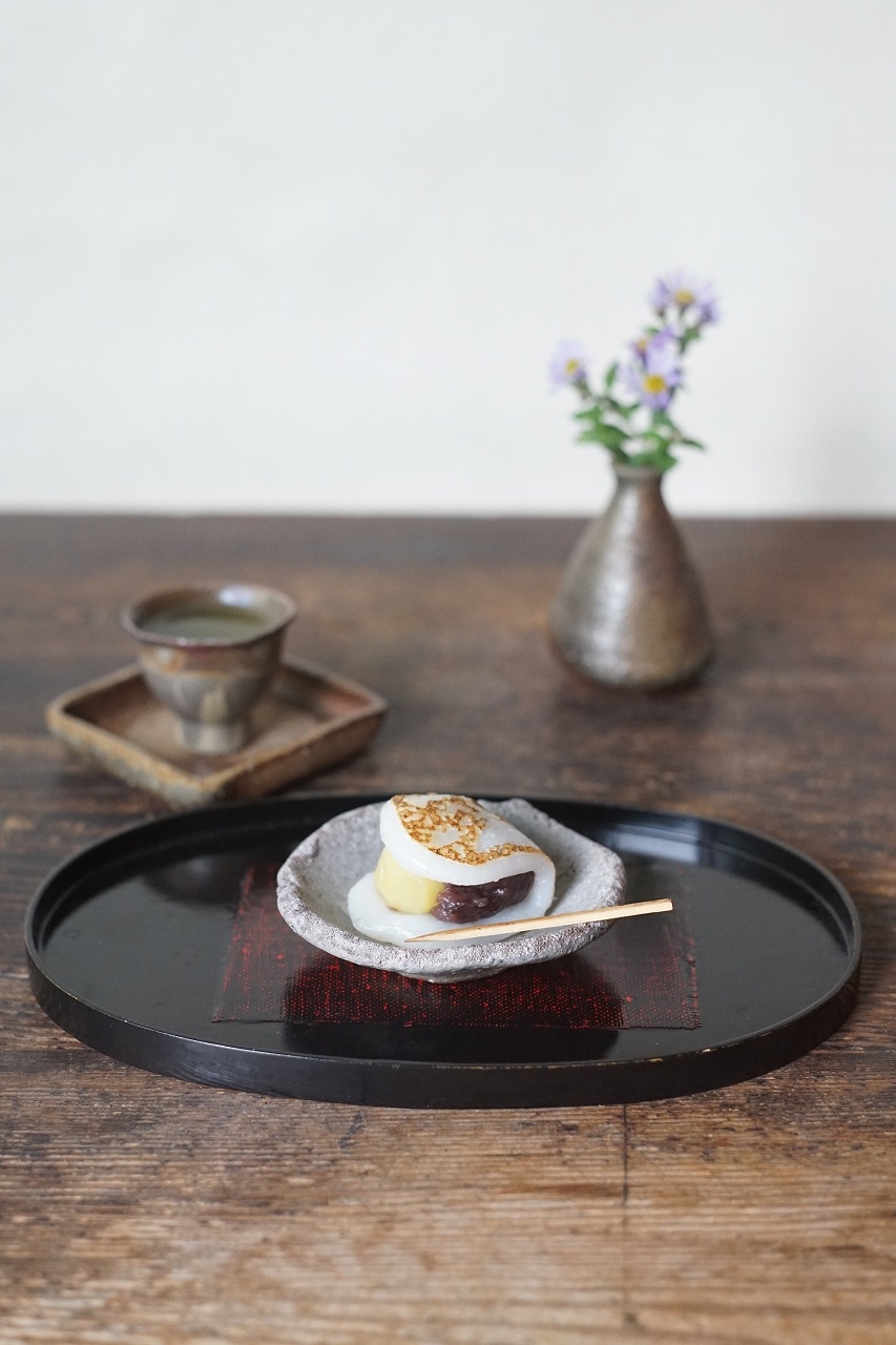 備前豆皿　Takahiro Hosokawa　ー栗餅ー