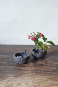 備前塊ふたもの　Takahiro Hosokawa　－山紫陽花－